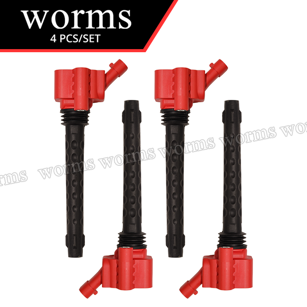 Worms Racing Ignition Coil 4PCS Set High Performance For 12+ Fiat 500 Abarth/500T/500L/500X/124 68308653AA