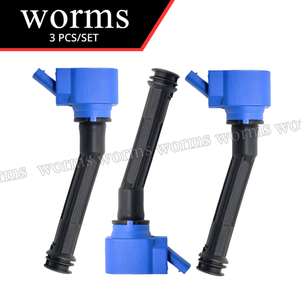 Worms High Performance Ignition Coil 3PCS Set Racing For Volvo Gelly Coolray Jiali Lynk&Co 01 02 03 05 06 1.5T Proton X50 X70 S70