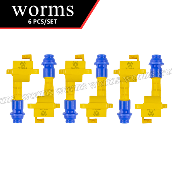 Worms High Performance Ignition Coil Upgrade 6Pcs For Toyota Supra Aristo 1JZ 2JZ Soarer 2JZGTE Turbo Mk4