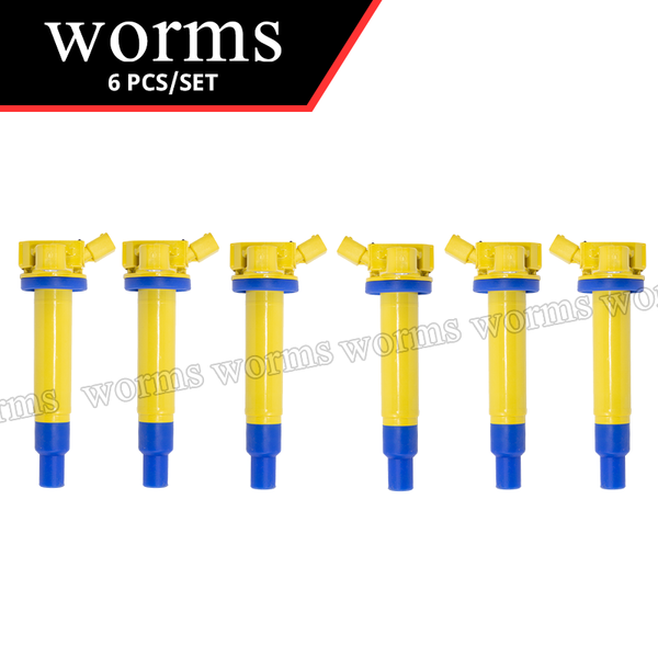 Worms Upgrade Ignition Coil Racing 6Pcs For Toyota 4Runner Altezza Tundra Sequoia Lexus SC430 LX470 90919-02230 Ignition System