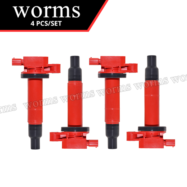 Worms High Performance Ignition Coil Racing 4PCS Set For Toyota Camry Yaris Prius 1.3L 1.5L 2.4L 90919-02240