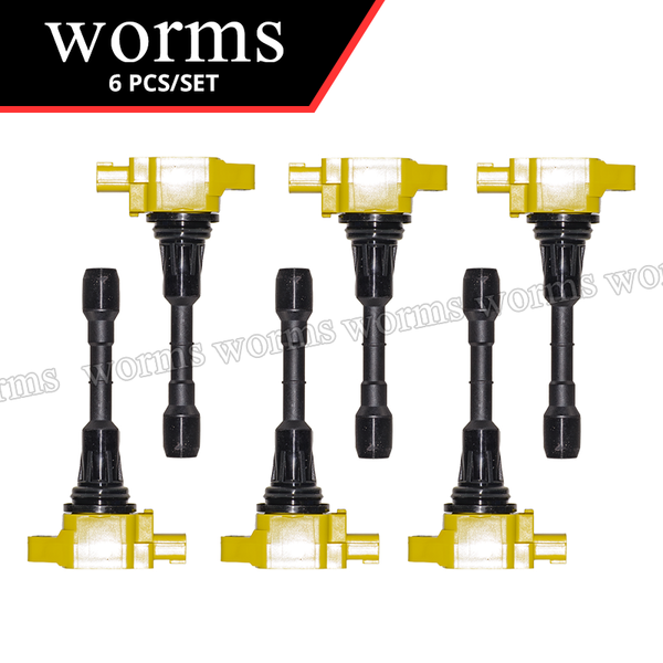 Worms High Performance Ignition Coil Racing 6PCS Set For Nissan Infiniti 370z G37 3.7L V6 22448-EY00A
