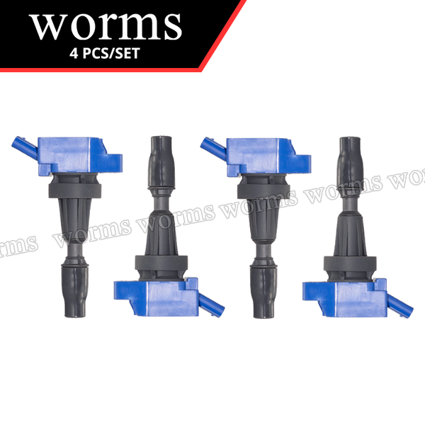 Worms High Performacne Ignition Coil 4PCS Racing Set For Hyundai Veloster Kona Kia Soul Proceed Gt 1.6L Turbo 27301-2B120