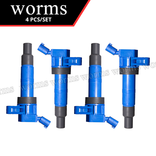 Worms High Performance Ignition Coil Racing 4PCS Set For Kia Optima Sportage Hyundai Sonata 2.4L Genesis Coupe 2.0 27300-3F100