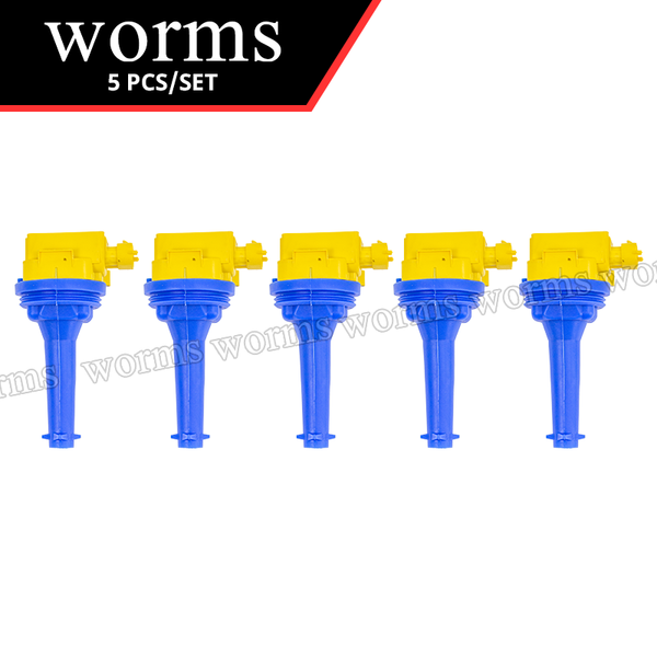 Worms Racing Ignition Coil 5Pcs Set For Volvo C30 C70 S40 S60 V50 V70XC 70X C90 2004-2009 8677837
