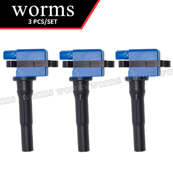 Worms Performance Ignition Coil Pack Racing Coil 3pcs Set For 1998-2011 Mitsubishi Minicab Bravo 3G83 0.7L L3 MD346383