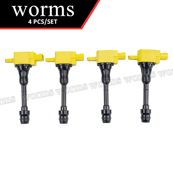 Worms Ignition Coil Car Accessories 4Pcs Racing For 2002-2013 Nissan X-Trail Sentra Altima 22448-8H315