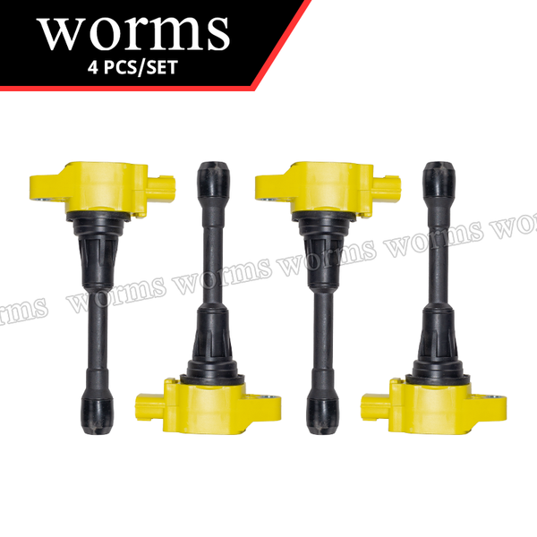 Worms High Performance Ignition Coil Pack 4Pcs Racing For Nissan Altima Rogue Sentra Versa Cube 22448-JA00C