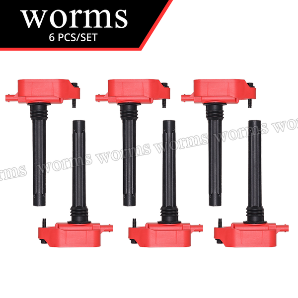 Worms High Performance Ignition Coil Racing 6PCS Set For 2018+ Wrangler JL Gladiator JT 3.6L 68223569AD