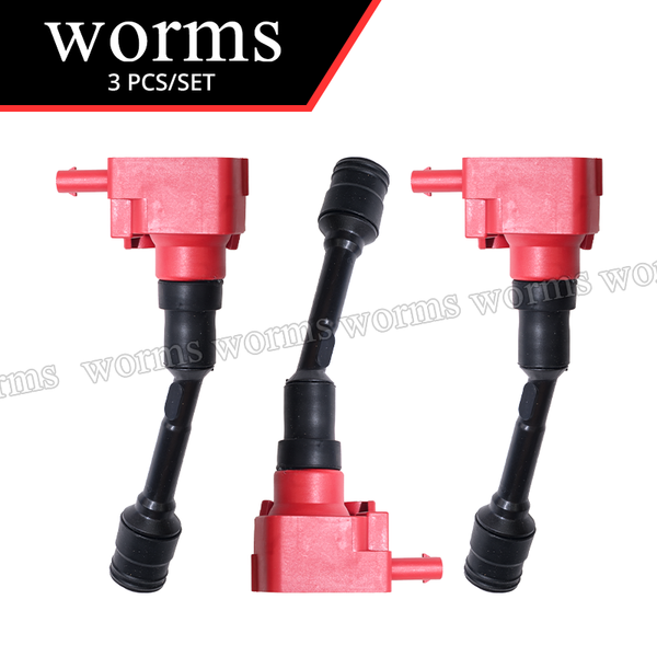 Worms High Performance Ignition Coil Racing 3PCS Set For Ford 1.0L Fiesta Focus EcoSport CM5G-12A366-CB