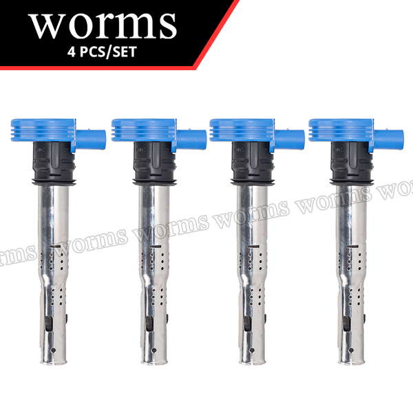 Worms Ignition Ignition Coil 4Pcs Upgrade For Audi A4 A5 R8 & VW Golf GTI 2.0T FSI EA888 Gen2 06E905115A