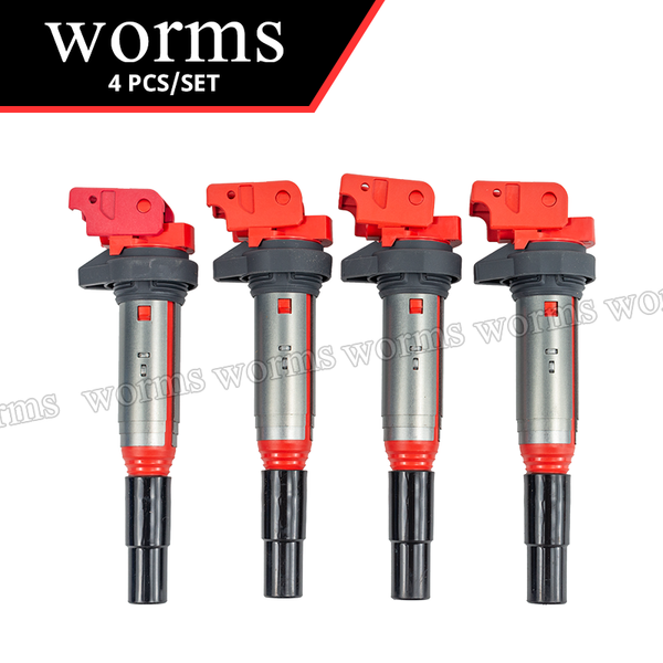 Worms High Performance Ignition Coil 4Pcs Racing For 05-07 BMW 120i 2.0L l4 08-13 128i 06-10 130i 3.0L 12137551260