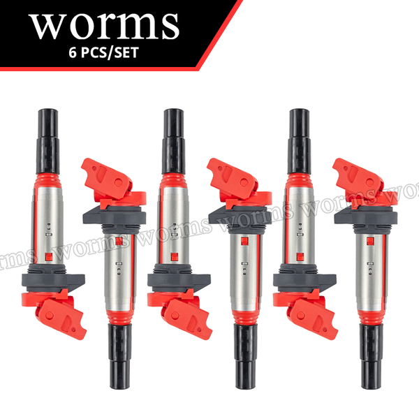 Worms Ignition Coil Racing Coil High Performance 6pcs For 328i 335i 435i 525i 528i X1 X3 X5 X6 Z4 M2 M4 M8 12137551260