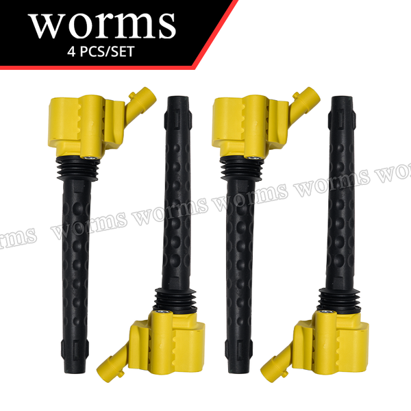 Worms High Performance Racing Ignition Coil 4PCS Set Upgrade For 12+ Fiat 500 Abarth/500T/500L/500X/124 68308653AA